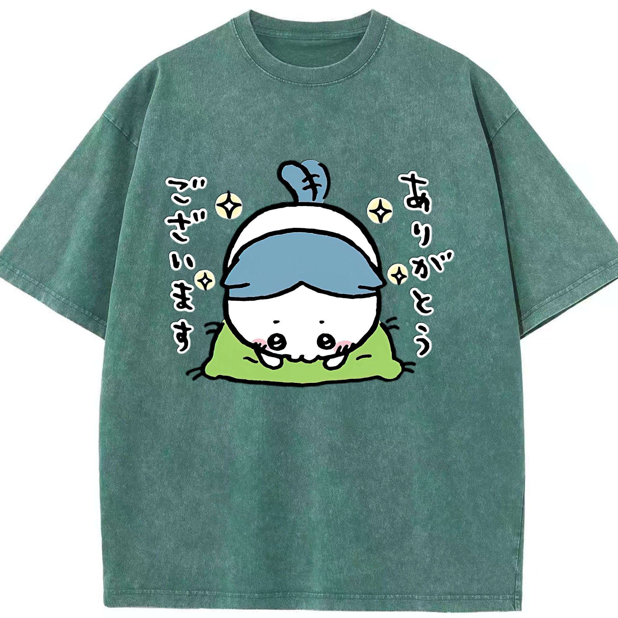 （画像用） ちいかわ ハチワレ Chii-kawa hachiware 綿100% ヴィンテージ風 半袖Tシャツ（フロントプリント）